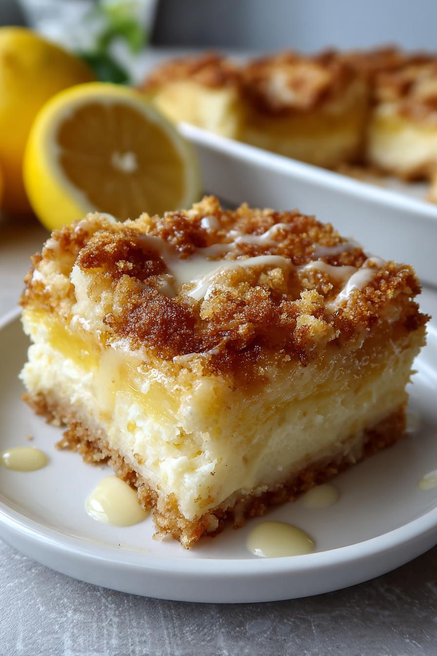 4 ingredient lemon cream cheese dump cake - detail 1
