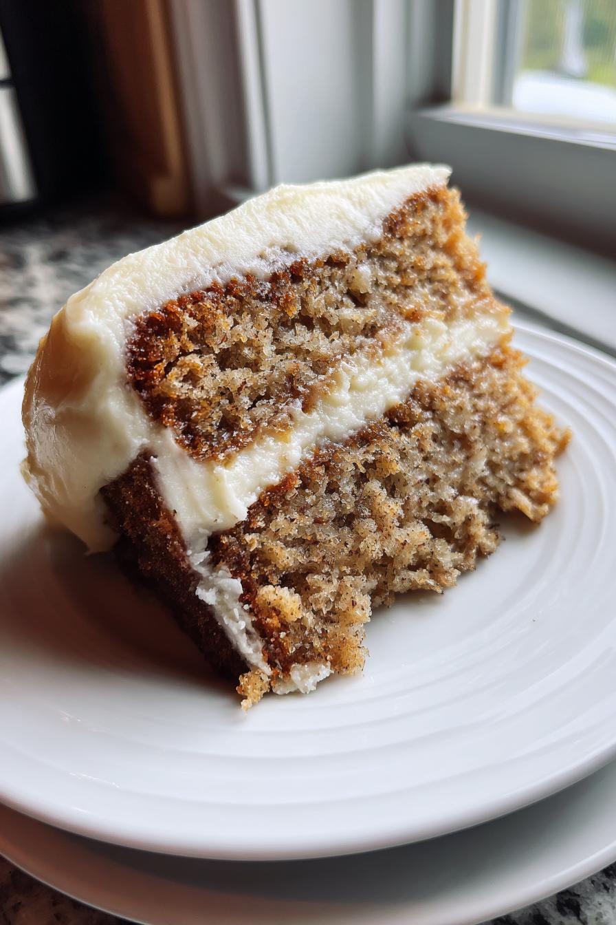 banana bread cake with cream cheese frosting