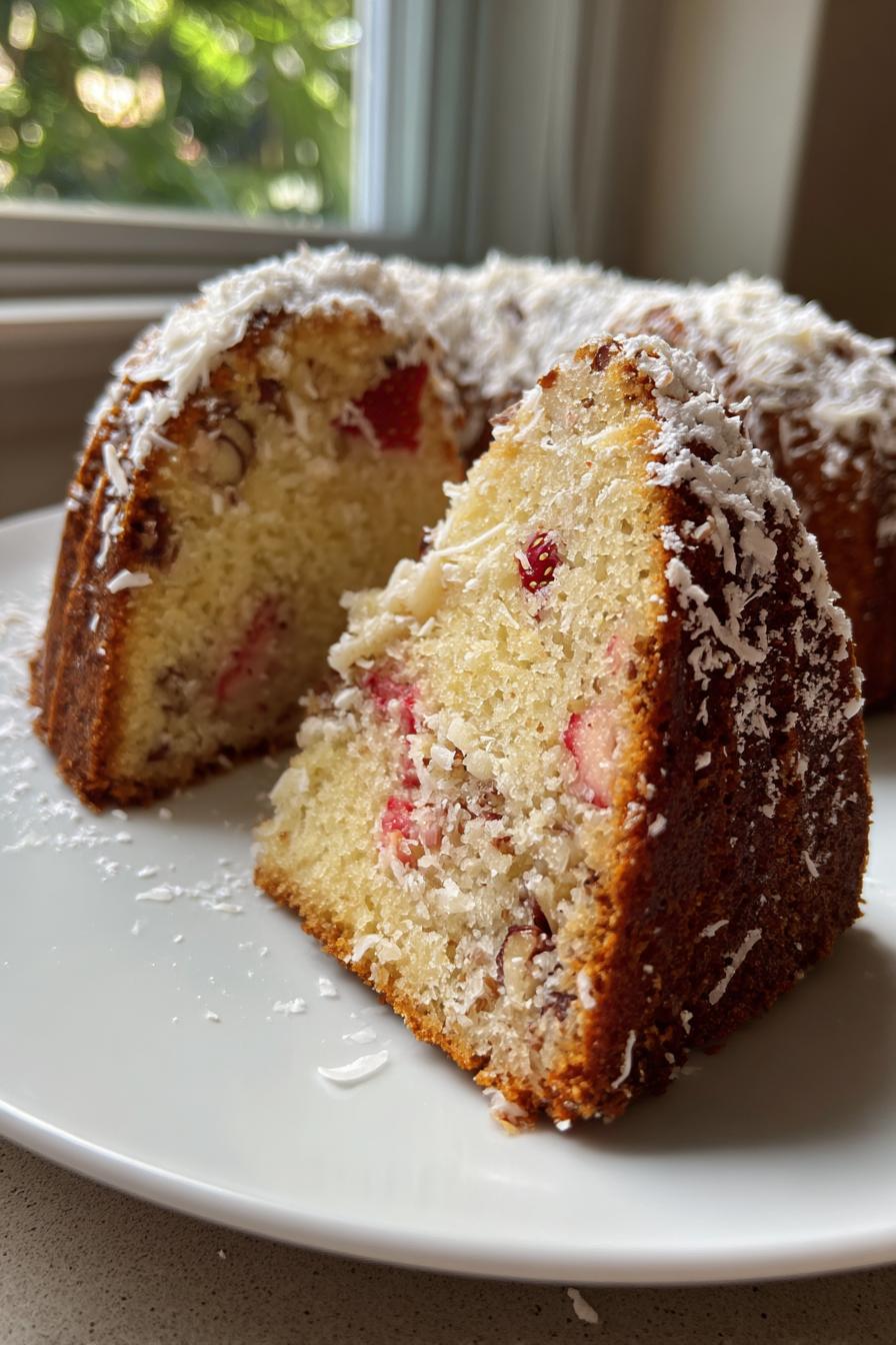 homemade strawberry italian cream pound cake