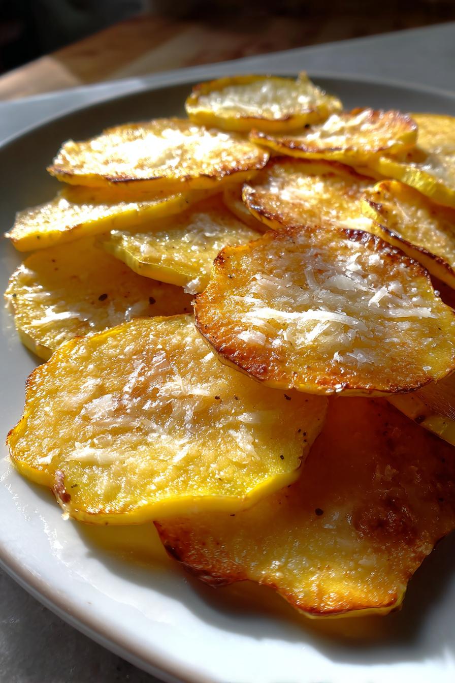 thinly sliced parmesan squash