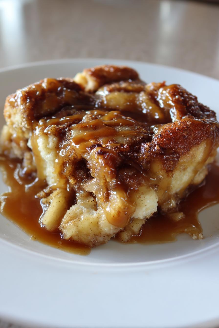caramel apple cinnamon roll dump cake