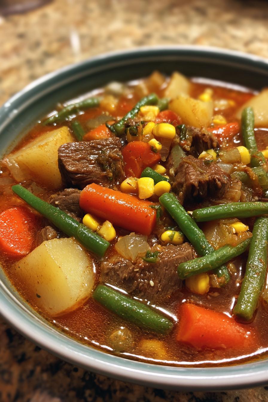 vegetable soup with stew meat